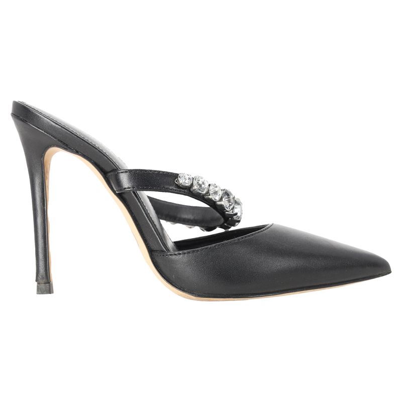 Michael Kors Jessa Embellished Pointed-Toe Mules In Black Leather